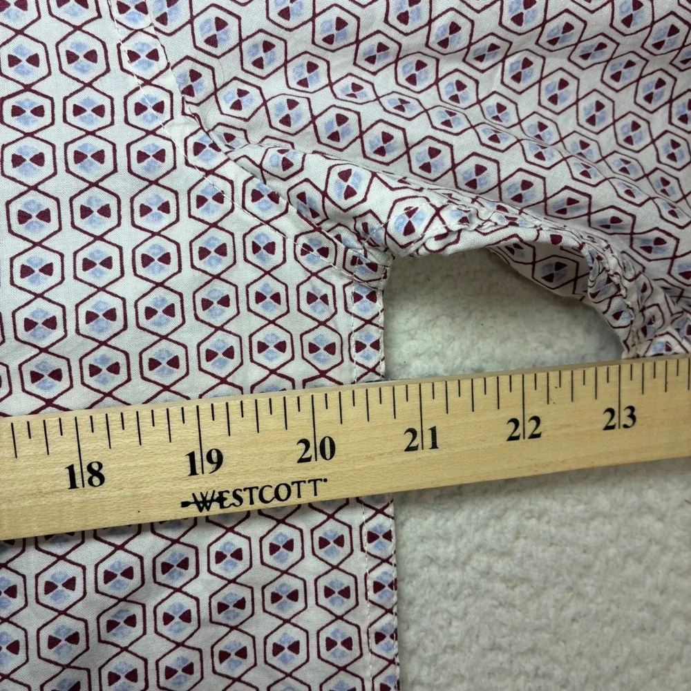 Banana Republic Button Shirt Men XS White AOP Geometric Cotton Relaxed Short NWT